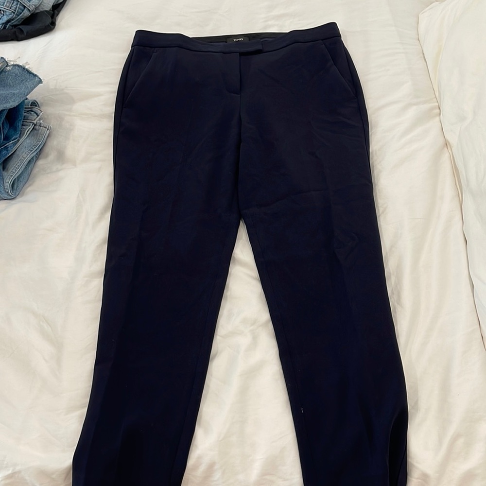 Theory navy ankle work pants